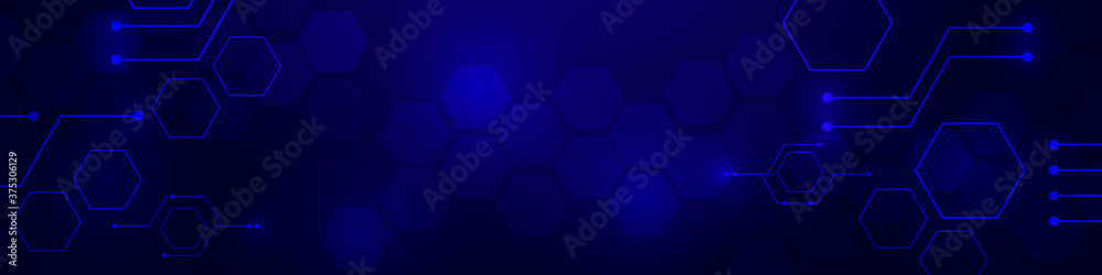 Sticker blue technology background with various technological elements. the concept of innovative high-tech 