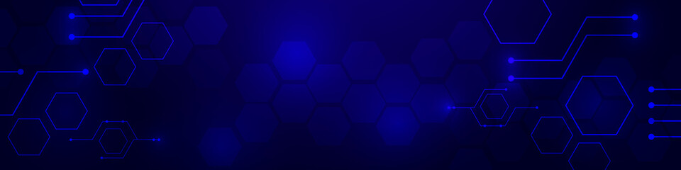 Blue technology background with various technological elements. The concept of innovative high-tech communications. Digital technology and engineering.