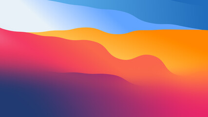 wallpaper from wavy shapes filled colorful gradient - obrazy, fototapety, plakaty