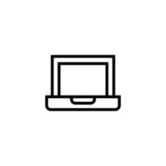 Laptop Icon  in black line style icon, style isolated on white background