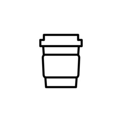 Coffee Icon  in black line style icon, style isolated on white background