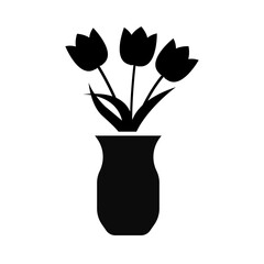 tulips in pitcher isolated on white background