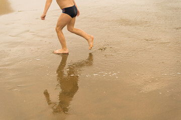 running on the beach