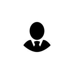 Businessman Icon in black flat glyph, filled style isolated on white background