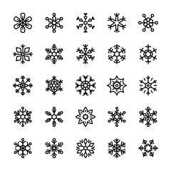 Geometric Snowflake Vector Icons