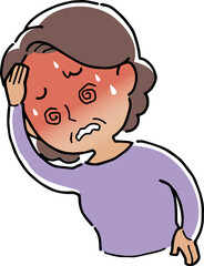 発熱症状のある女性
