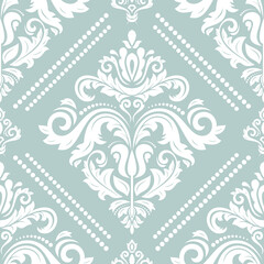 Orient classic light blue and white pattern. Seamless abstract background with vintage elements. Orient background. Ornament for wallpaper and packaging