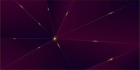 Purple Luxury Gold Background. 3D Abstract Polygonal Shiny Cover. 