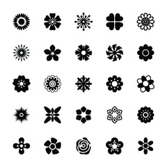 Flower Pattern and Designs Solid Icons 