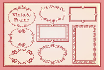 アンティーク風フレームのセット。ロココ、バロック風