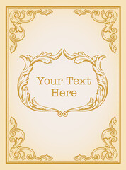 アンティーク風フレームとデザイン素材。ロココ、バロック風