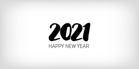 Black and White 2021 Border Happy New Year Banner Design. Graphic 