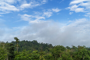 Background, morning sky, with mountains, refreshing eyes, thailand