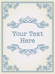 アンティーク風フレームとデザイン素材。ロココ、バロック風