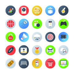 Flat Rounded Sports Icons 