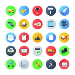 Fototapeta premium Set Of Business Flat Icons
