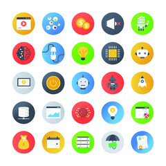 Pack Of Artificial Intelligence Flat Icons