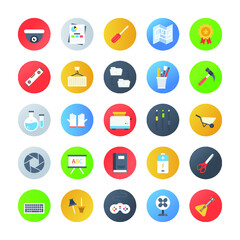 Flat Rounded Tools Icons