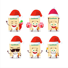 Santa Claus emoticons with award paper cartoon character