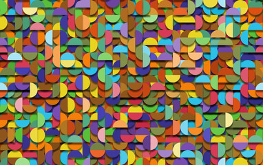 repeatable background made of colorfull semicircles, childhood funny colors