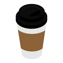 Disposable coffee cup icon isometric view vector