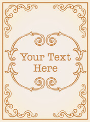 アンティーク風フレームとデザイン素材。ロココ、バロック風