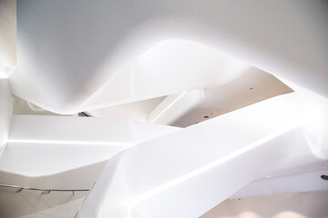 The interior of the building where the curves match