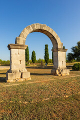 Fototapeta na wymiar The Roman Arch of Cabanes on the Camino de Santiago, Castellon