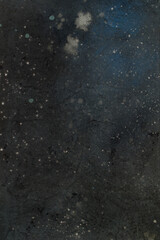 Obraz premium Beautiful dark texture abstract wall background, ribbed black surface texture with copy space, unusual gray spotted surface background