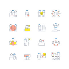 Set of business and education vector line icons. Info-graphic elements for presentation.