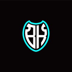 Initial B K letter with shield modern style logo template vector