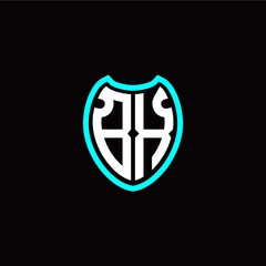 Initial B X letter with shield modern style logo template vector