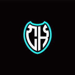 Initial C K letter with shield modern style logo template vector