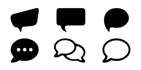 Chat Icon Speech Bubbles - Different Flat Vector Illustrations - Isolated On White Background