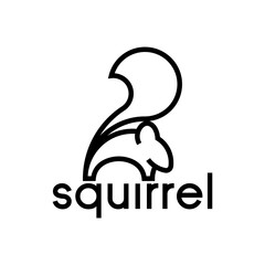 abstract line squirrel logo design