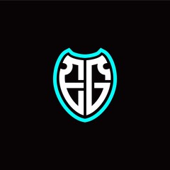 Initial E G letter with shield modern style logo template vector