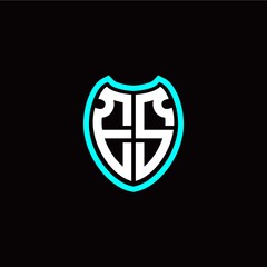 Initial E S letter with shield modern style logo template vector