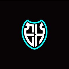 Initial E X letter with shield modern style logo template vector