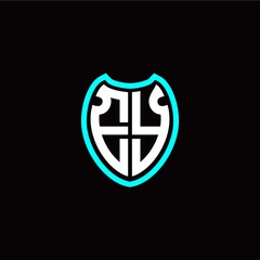 Initial E Y letter with shield modern style logo template vector