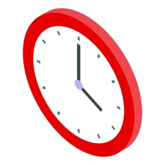 Home office wall clock icon. Isometric of home office wall clock vector icon for web design isolated on white background