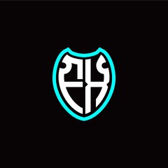 Obraz premium Initial F X letter with shield modern style logo template vector