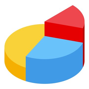 recommend clip art: Home office pie chart icon. Isometric of home office pie chart vector icon for web design isolated on white background