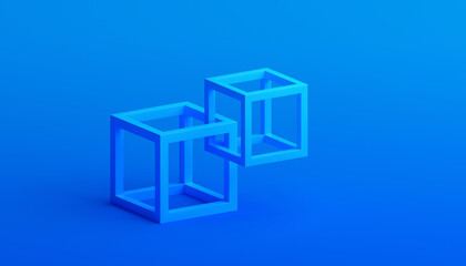 Obraz premium Abstract 3d render, modern background with geometric shapes, graphic design