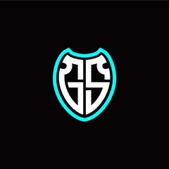Initial G S letter with shield modern style logo template vector