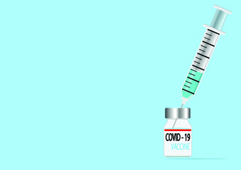 vector illustration of a syringe Antiviral vaccine syringe and vial The concept of using vaccines to prevent diseases such as the COVID 19