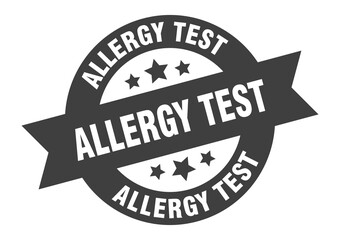 Obraz premium allergy test sign. round ribbon sticker. isolated tag