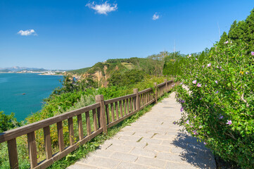 The scenery of Dalian Golden Stone National Geopark and Coastal Road in late Summer