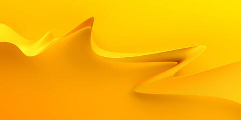 Abstract 3d render, yellow background design, modern illustration