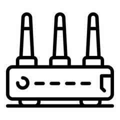 Home router icon. Outline home router vector icon for web design isolated on white background