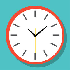 Clock icon in flat style, timer
